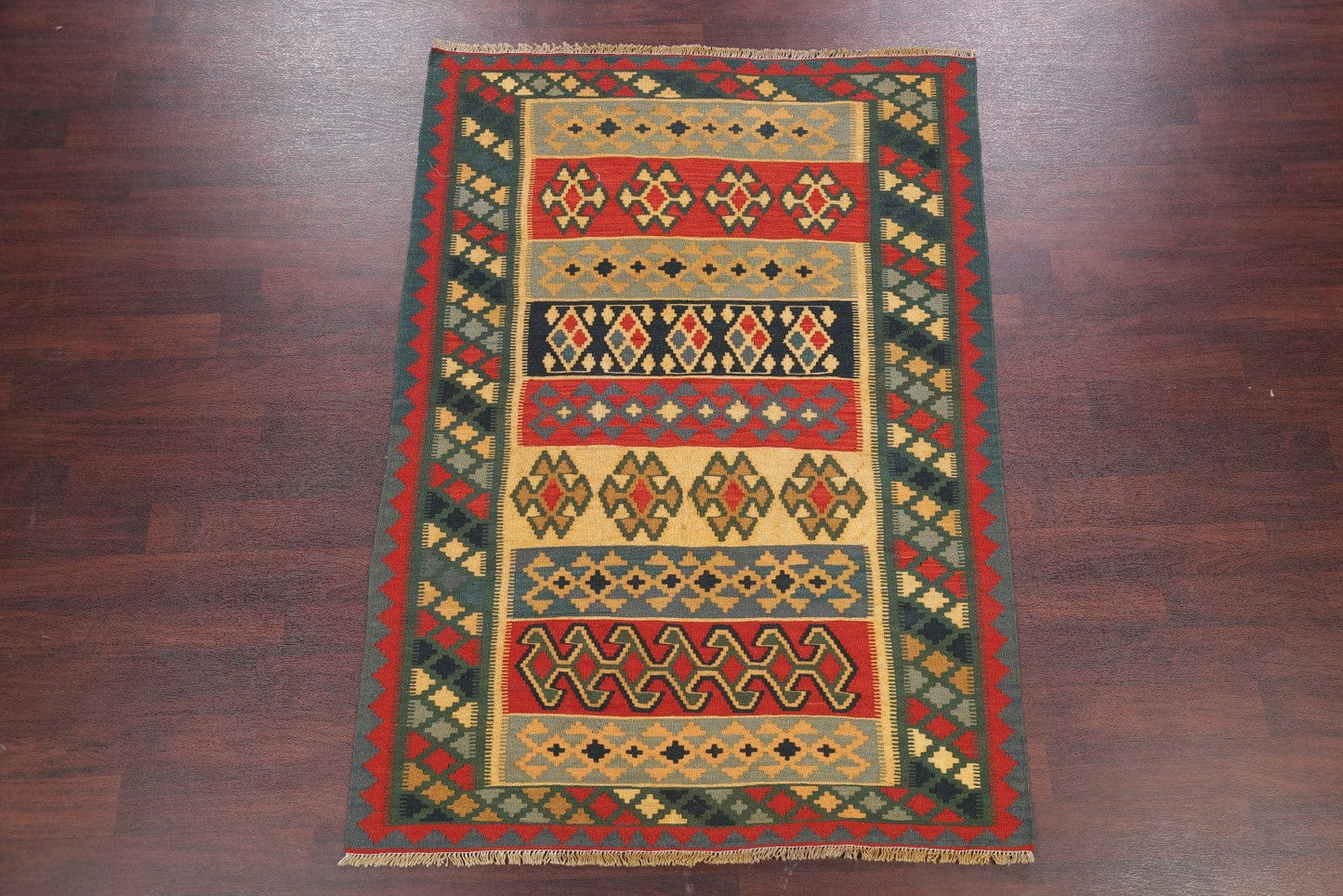 Geometric Tribal 5x7 Kilim Shiraz Persian Area Rug