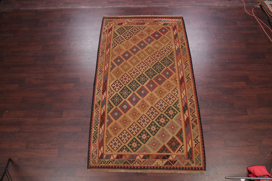 Geometric Flat-Woven 6x10 Kilim Shiraz Qashqai Persian Area Rug