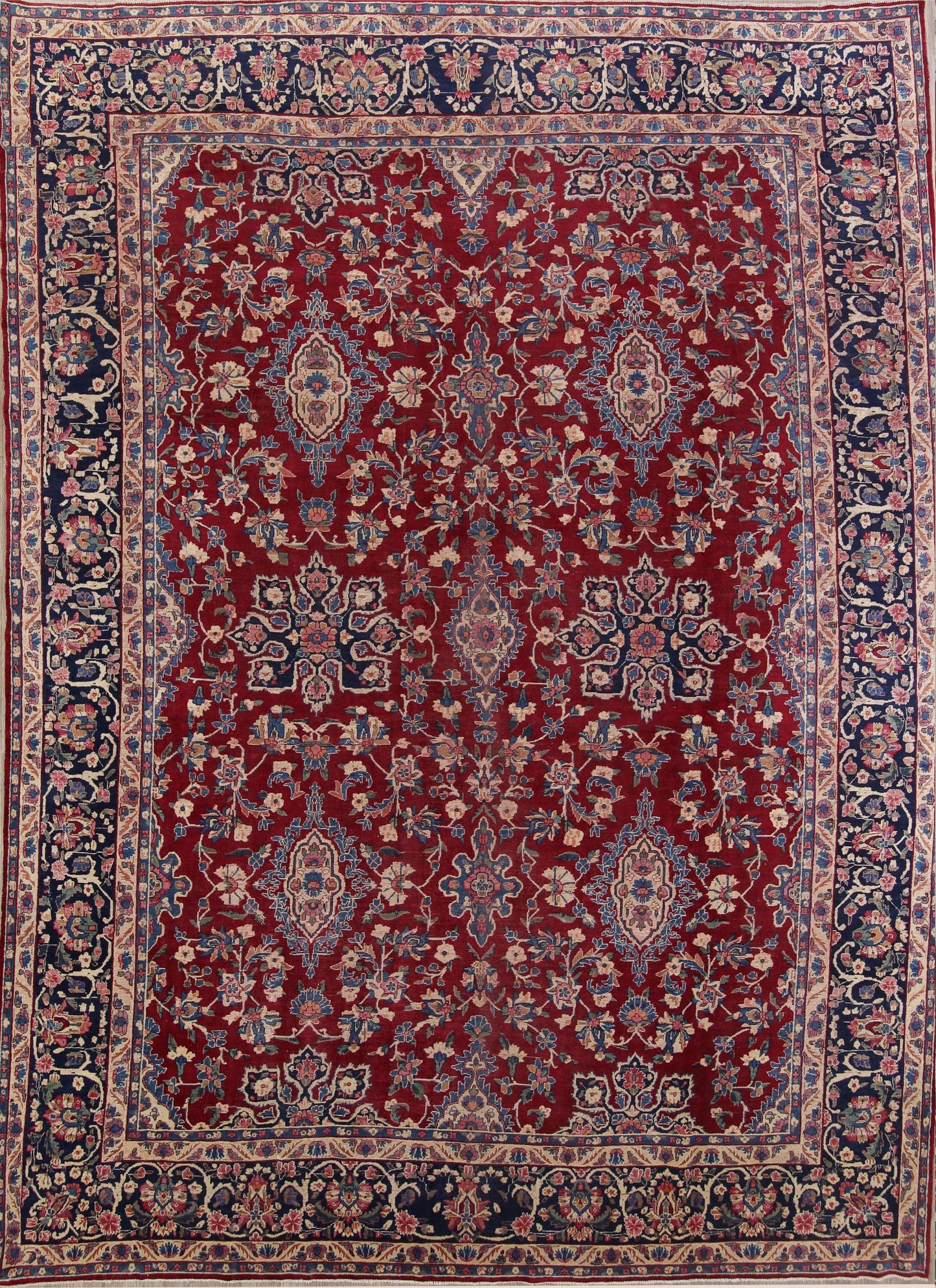 All-Over Floral 11x16 Yazd Persian Area Rug