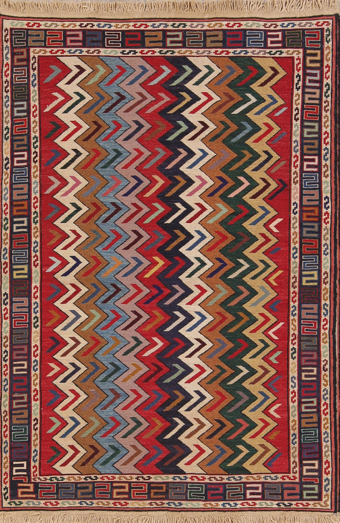 Zig/Zag Geometric 3x5 Modern Kilim Shiraz Persian Area Rug