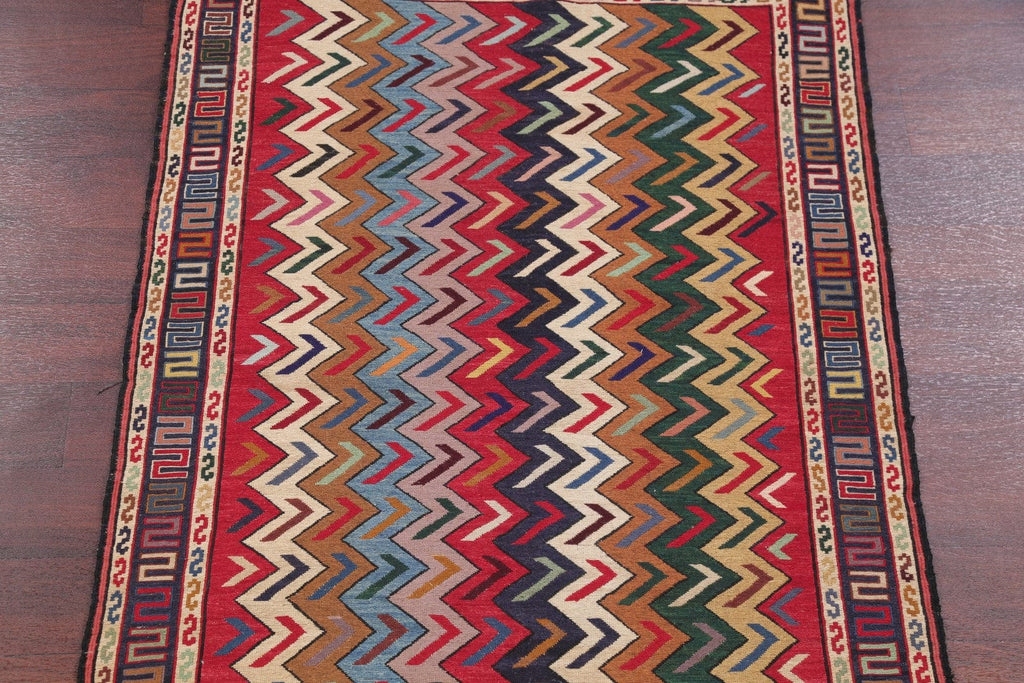 Zig/Zag Geometric 3x5 Modern Kilim Shiraz Persian Area Rug