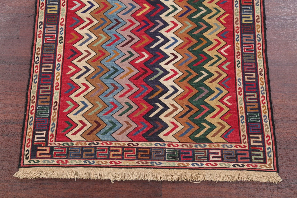 Zig/Zag Geometric 3x5 Modern Kilim Shiraz Persian Area Rug