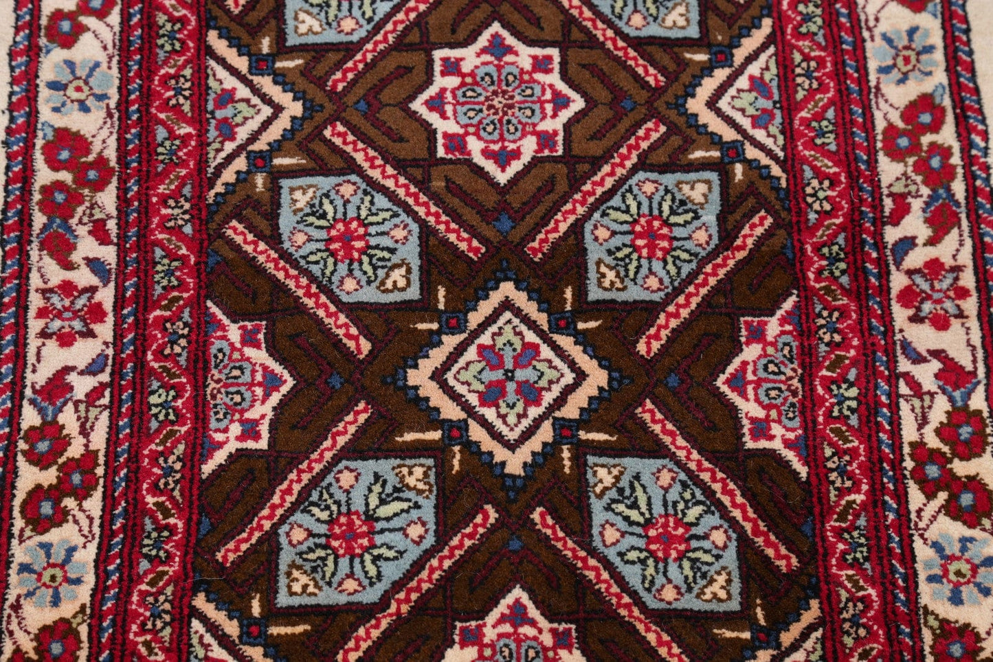 Geometric All-Over Foyer Size 2x4 Kashmar Persian Area Rug