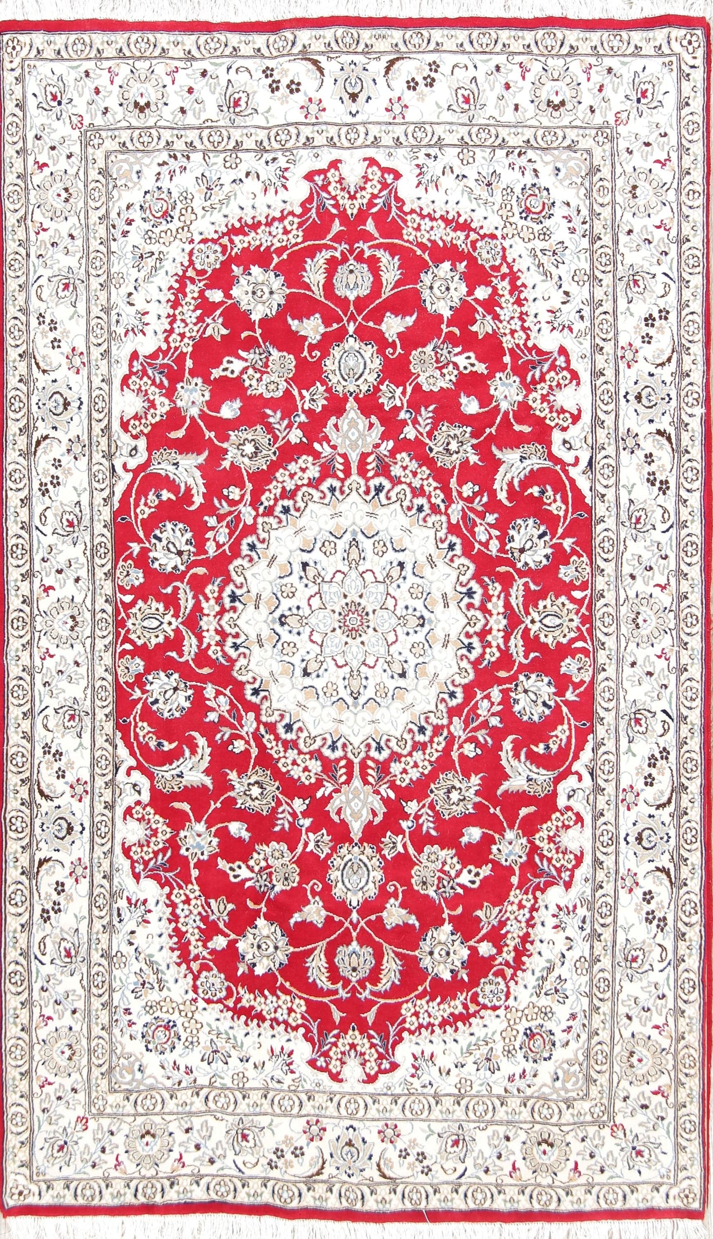 Floral 5x8 Nain Persian Area Rug