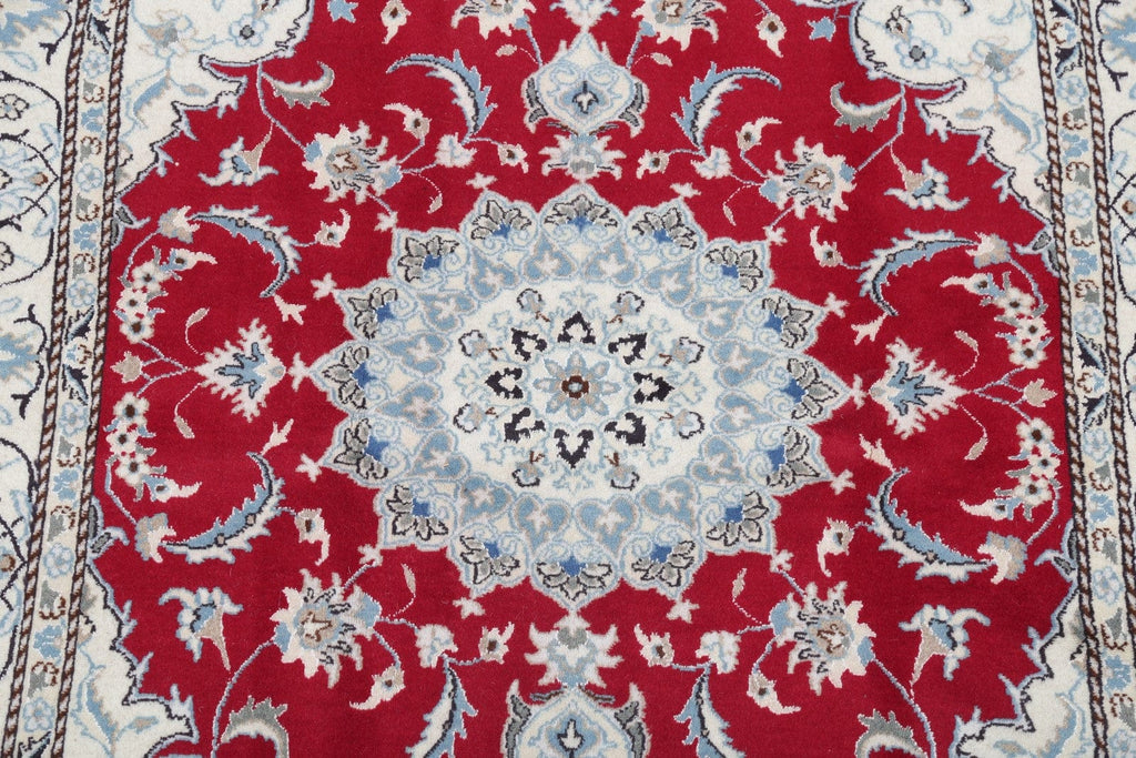 Floral Nain Persian Medallion Area Rug 5x6