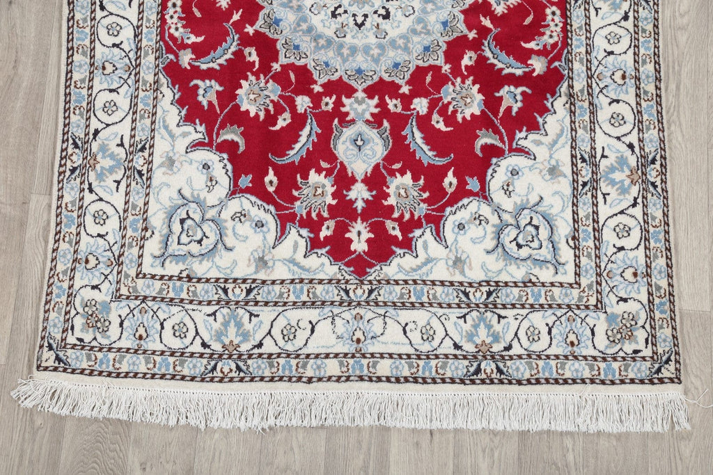 Floral Nain Persian Medallion Area Rug 5x6