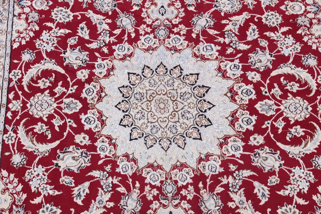 Floral Red 6x10 Nain Isfahan Persian Area Rug