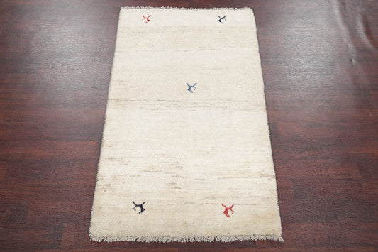 Gabbeh Shiraz Persian Tribal Ivory Runner Rug 3x6