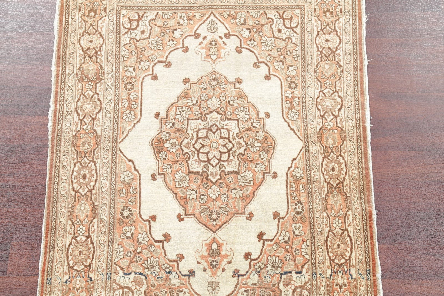 Geometric Ivory 4x6 Tabriz Haj jalili Persian Area Rug