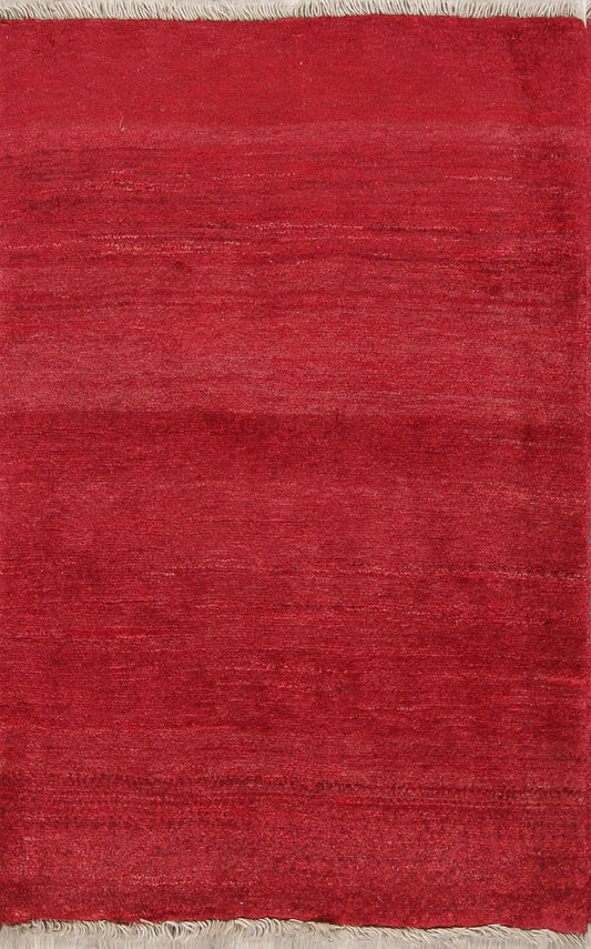 Solid Modern 3x5 Gabbeh Shiraz Persian Area Rug