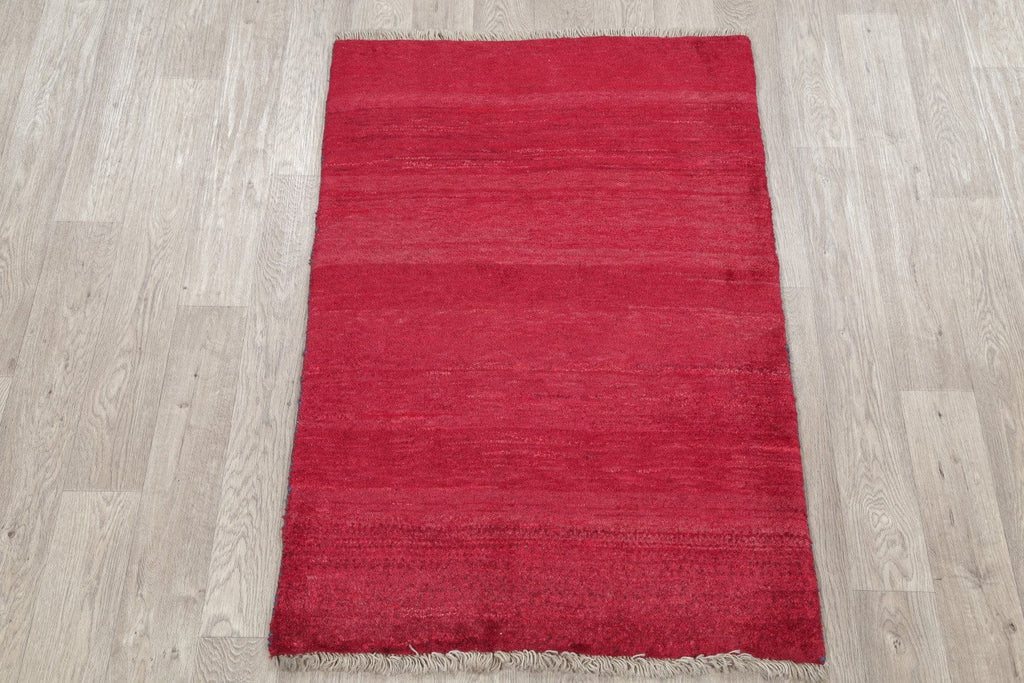 Solid Modern 3x5 Gabbeh Shiraz Persian Area Rug