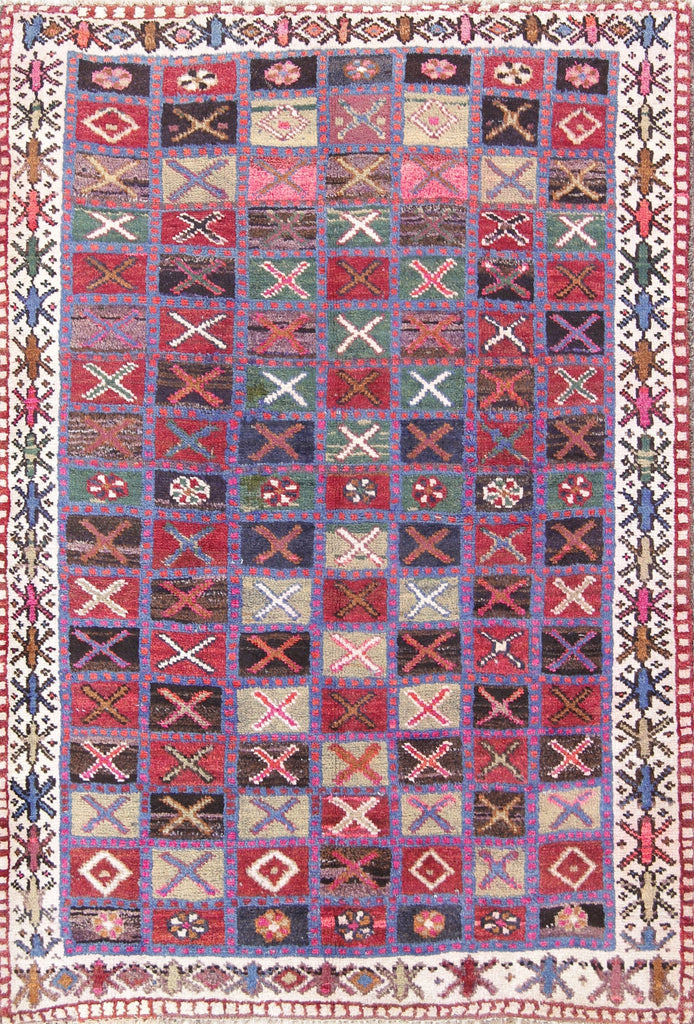 Geometric 4x6 Gabbeh Shiraz Persian Area Rug