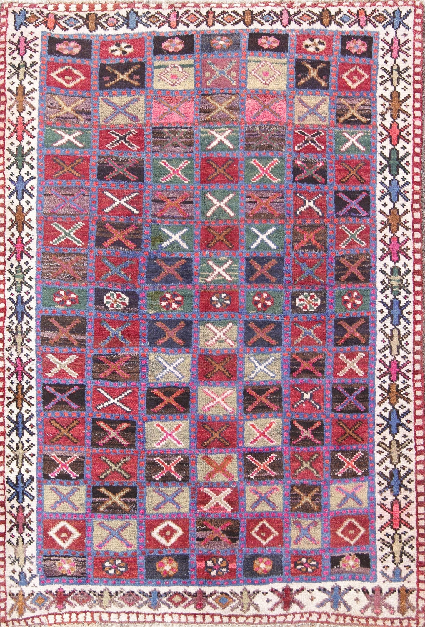 Geometric 4x6 Gabbeh Shiraz Persian Area Rug