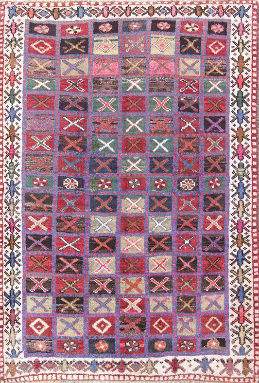 Geometric 4x6 Gabbeh Shiraz Persian Area Rug