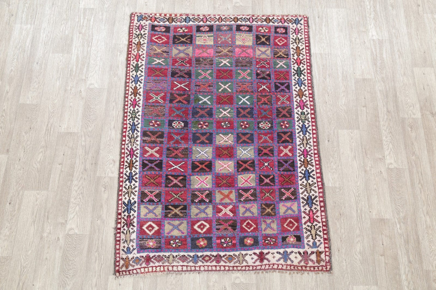 Geometric 4x6 Gabbeh Shiraz Persian Area Rug