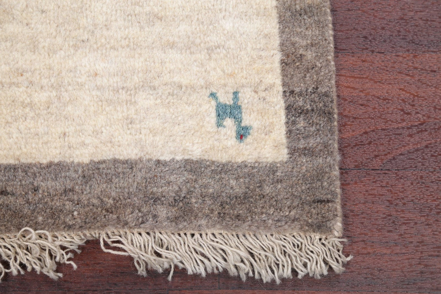 Little Characters Tribal Ivory Abstract 3x4 Gabbeh Shiraz Persian Area Rug