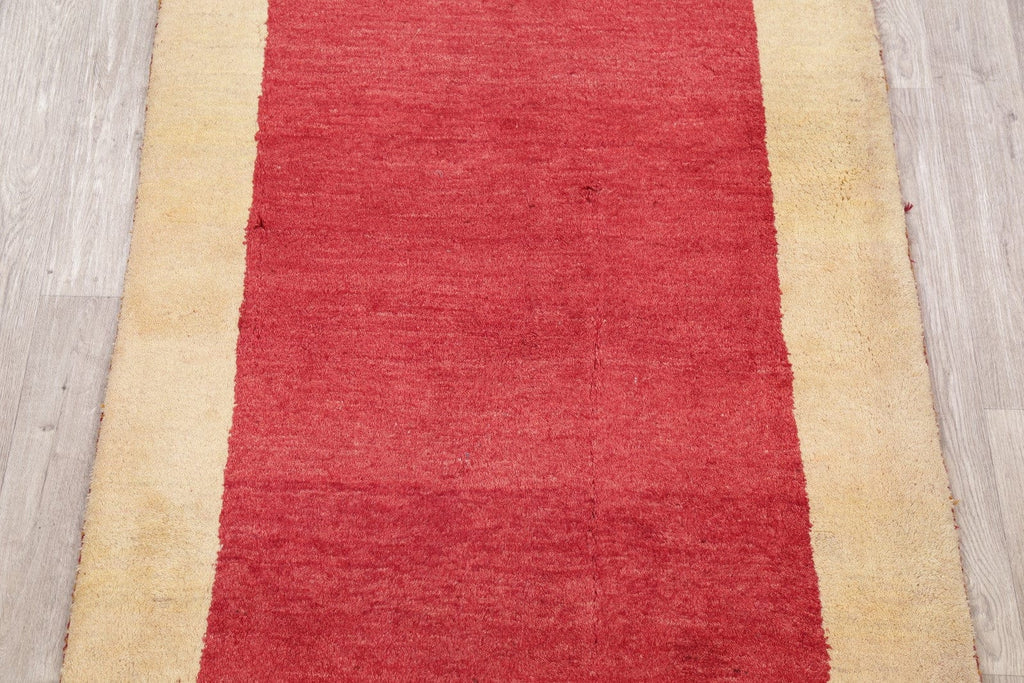 Solid 4x5 Gabbeh Shiraz Persian Area Rug