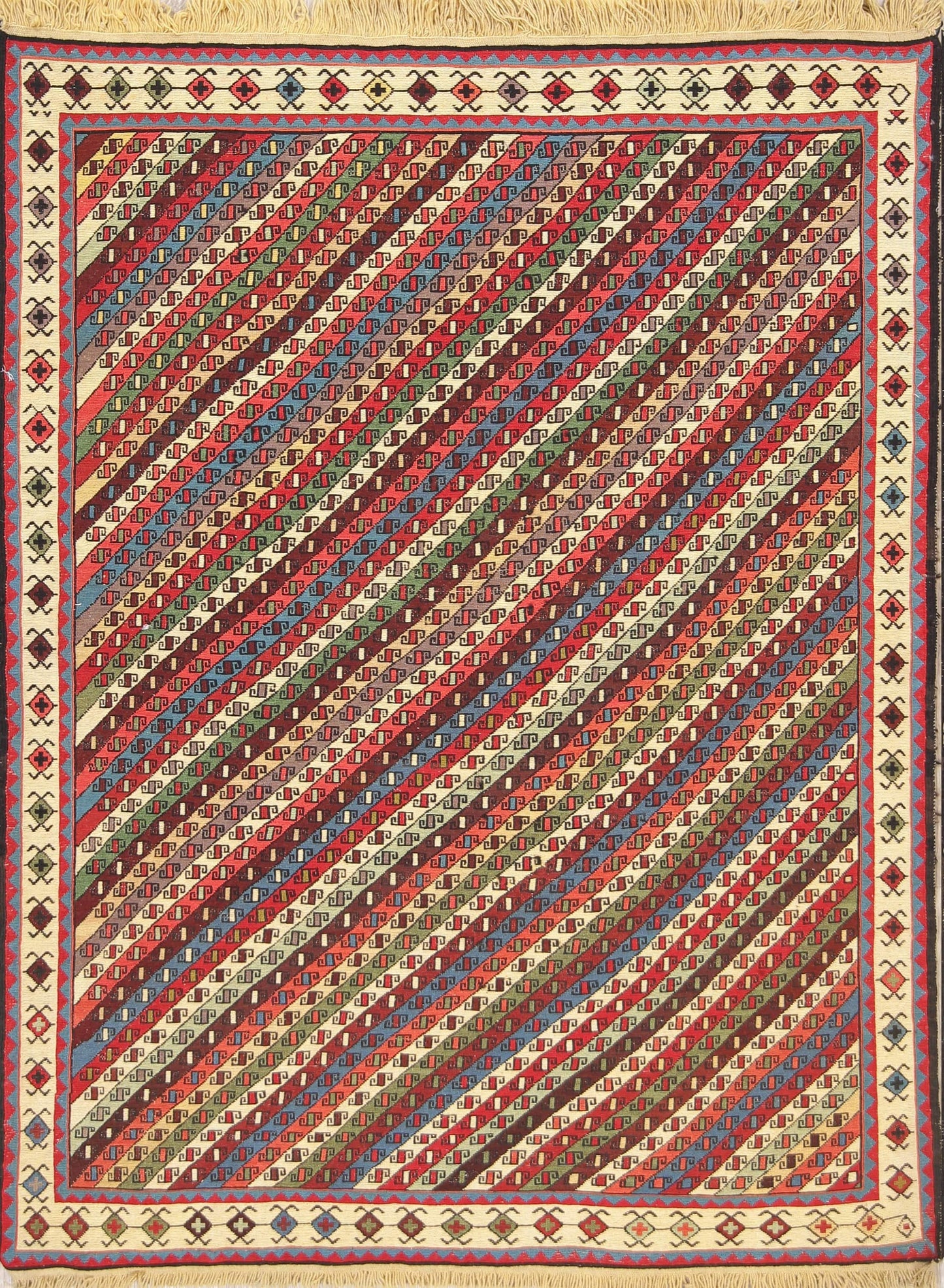 Geometric 5x7 Kilim Shiraz Sumak Persian Area Rug