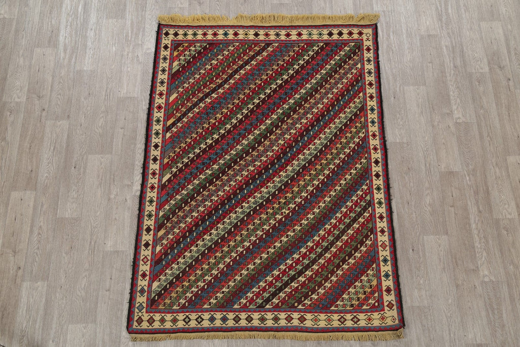 Geometric 5x7 Kilim Shiraz Sumak Persian Area Rug