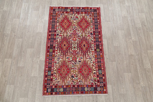 Geometric Pictorial 4x7 Kilim Sumak Persian Area Rug