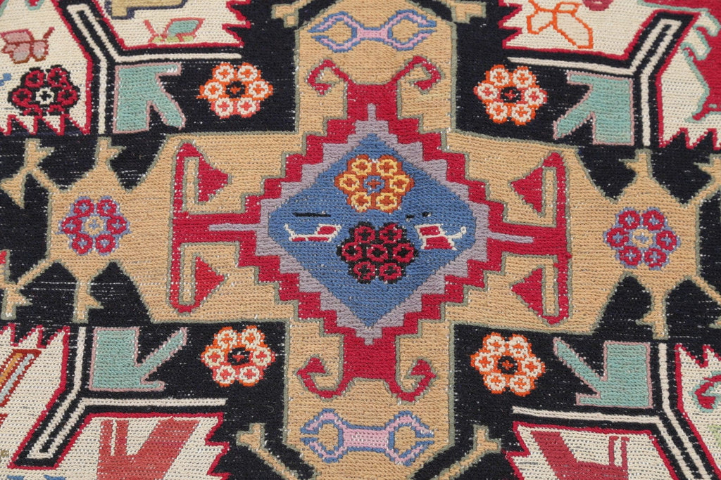 Pictorial 4x7 Kilim Sumak Persian Area Rug