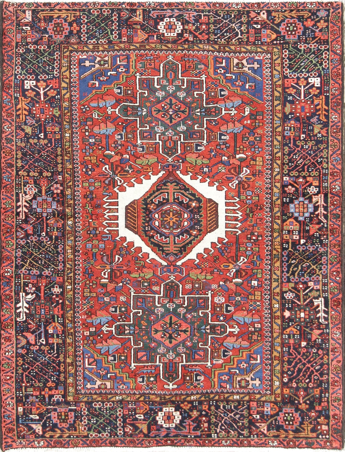 Geometric Gharajeh Persian Area Rug 5x6