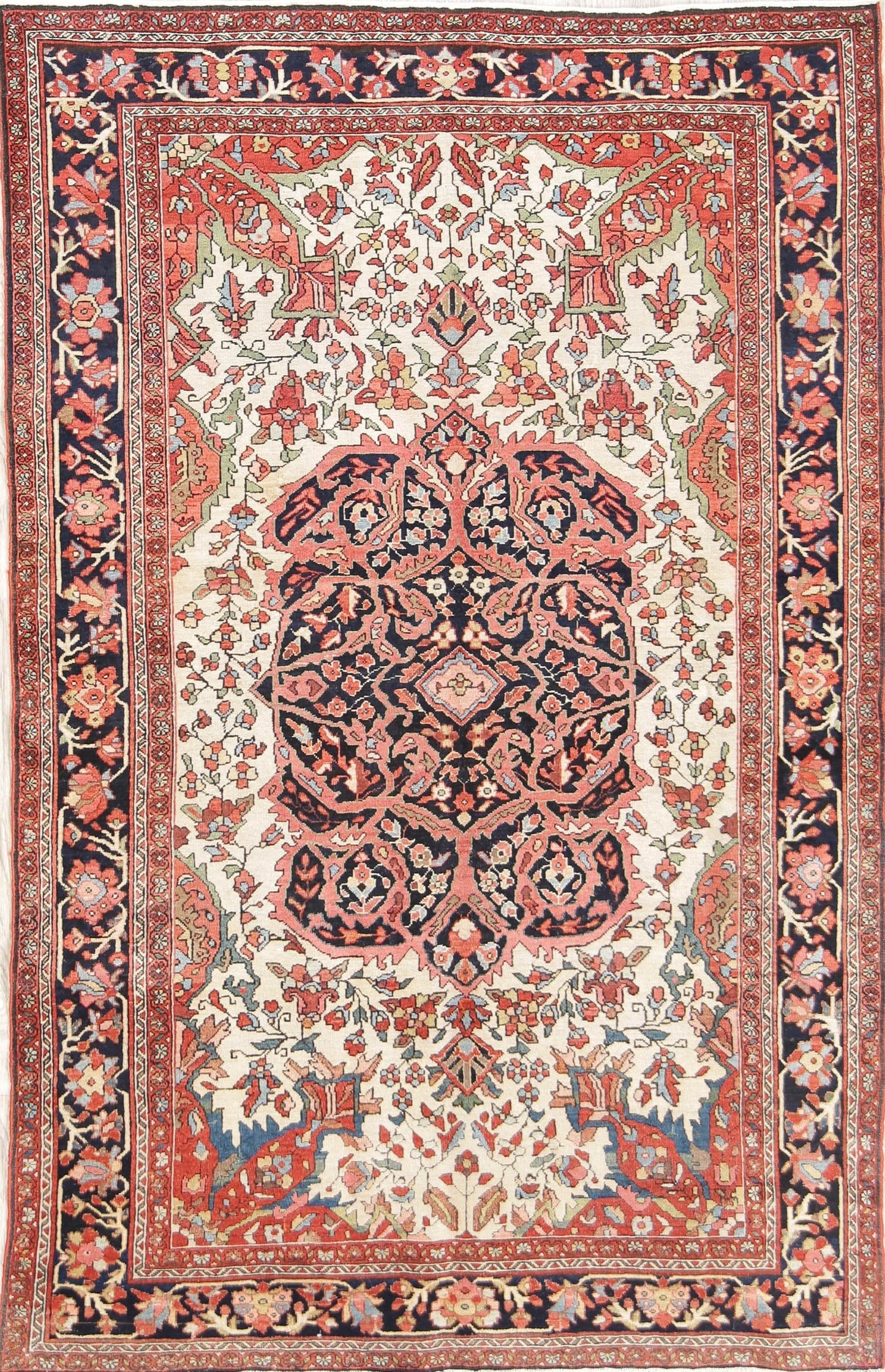 Floral 4x7 Sarouk Farahan Persian Area Rug 100% Vegetable Dye