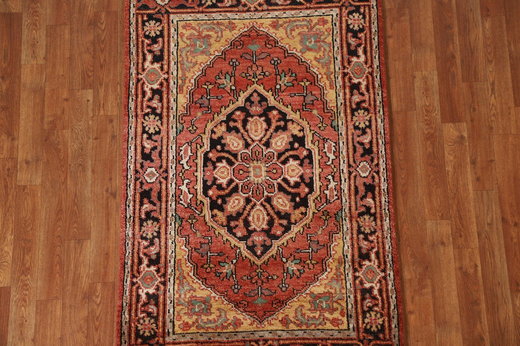 Hand-Knotted Heriz Wool Area Rug 3x5