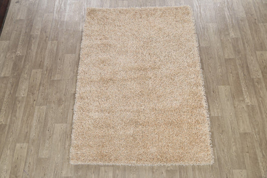 Beige Shaggy Shag Area Rug 5x7