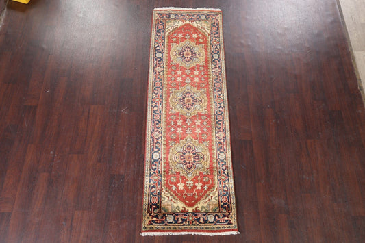 Geometric Heriz Oriental Runner Rug 3x8