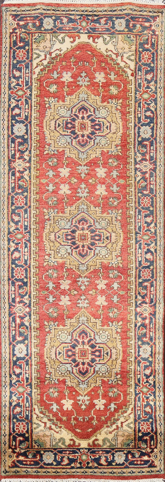 Geometric Heriz Oriental Runner Rug 3x8