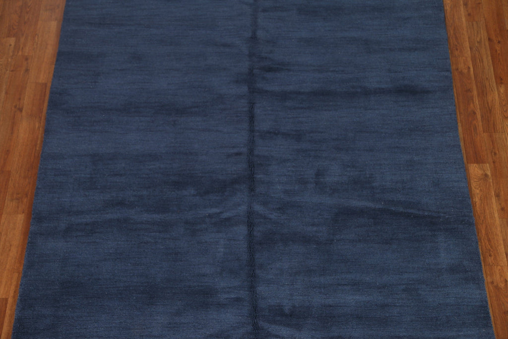 Solid Navy Blue Gabbeh Area Rug 6x8