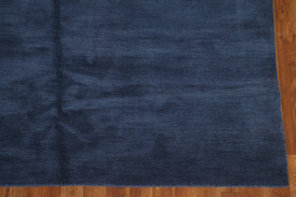 Solid Navy Blue Gabbeh Area Rug 6x8