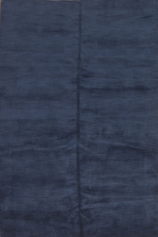 Solid Navy Blue Gabbeh Area Rug 6x8