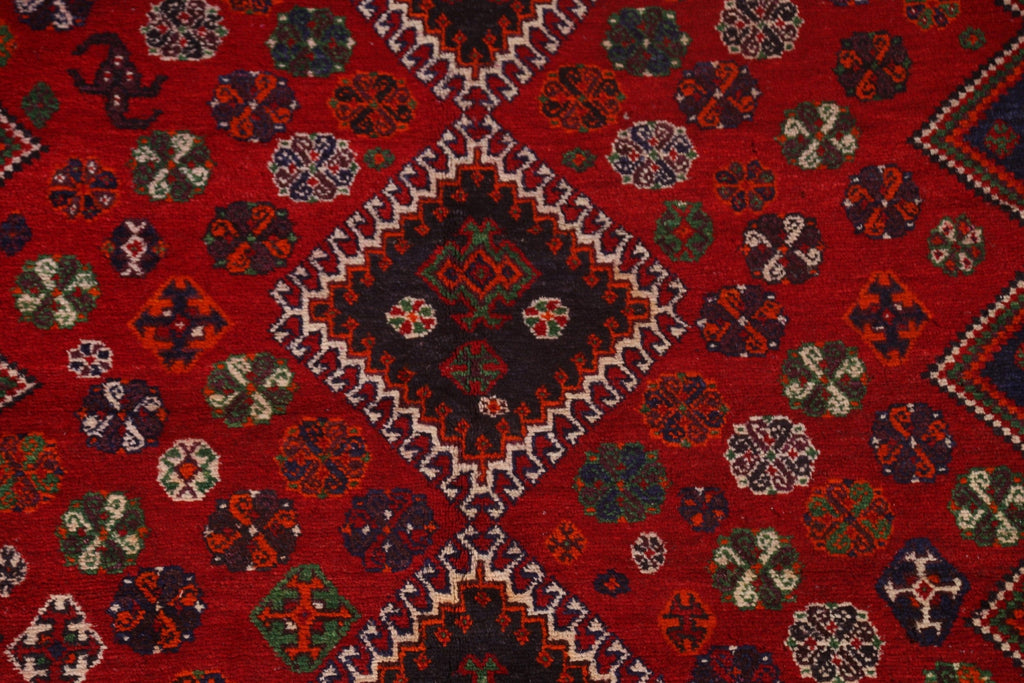 Geometric Red Abadeh Persian Area Rug 6x8