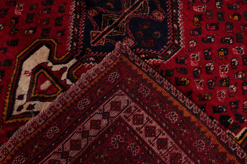 Geometric Ghashghaei Persian Hand-Knotted 7x10 Wool Area Rug