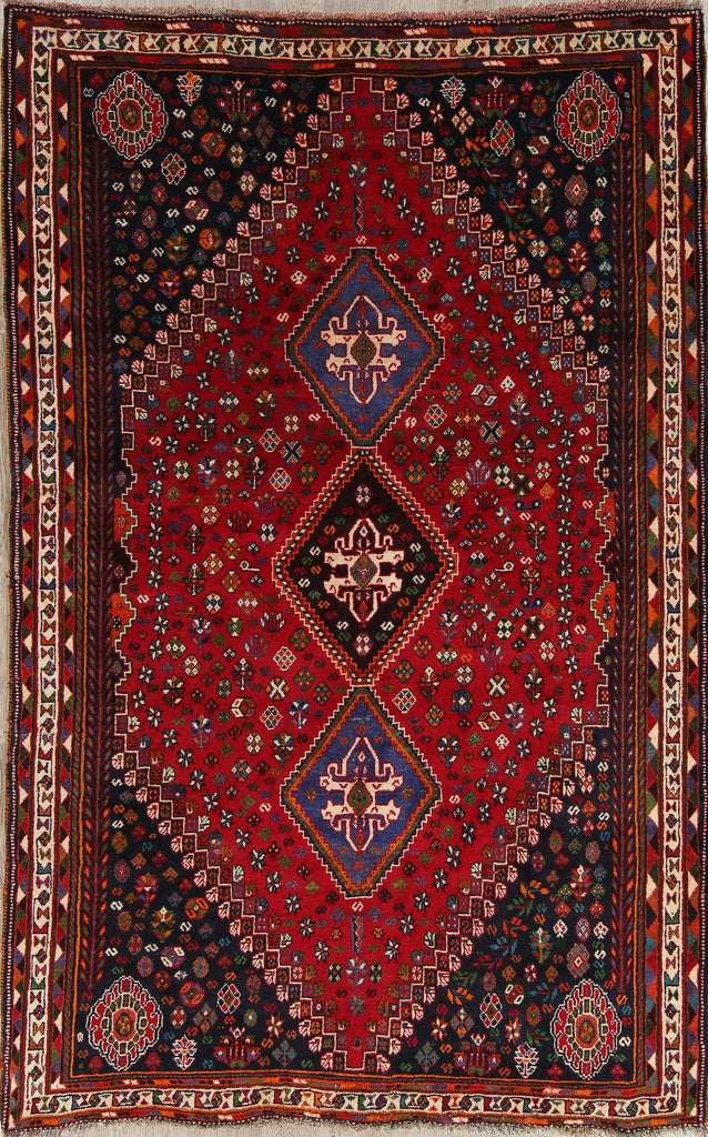Vegetable Dye Tribal Ghashghaei Shiraz Persian Area Rug 6x9