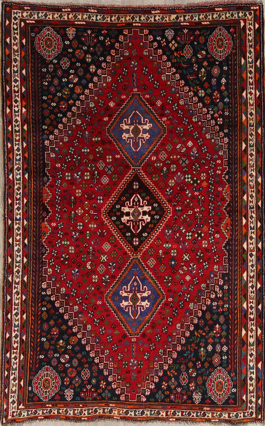 Vegetable Dye Tribal Ghashghaei Shiraz Persian Area Rug 6x9