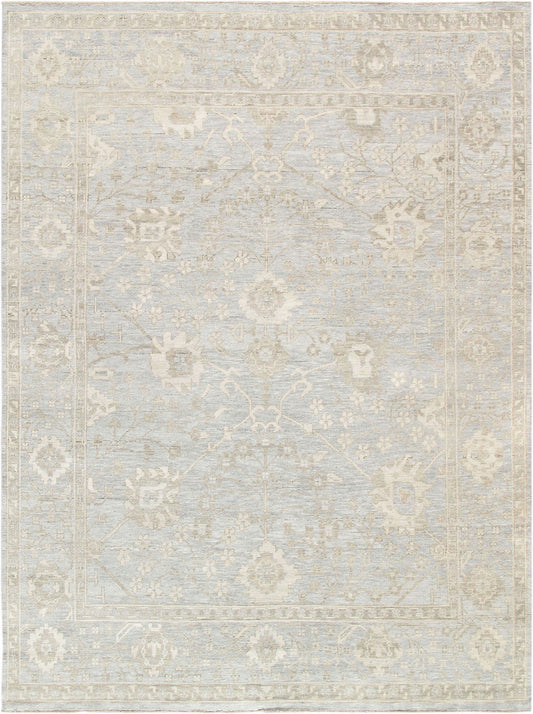 Oushak Collection Hand-Knotted L. Blue Wool Area Rug-11'10'' X 14'11''