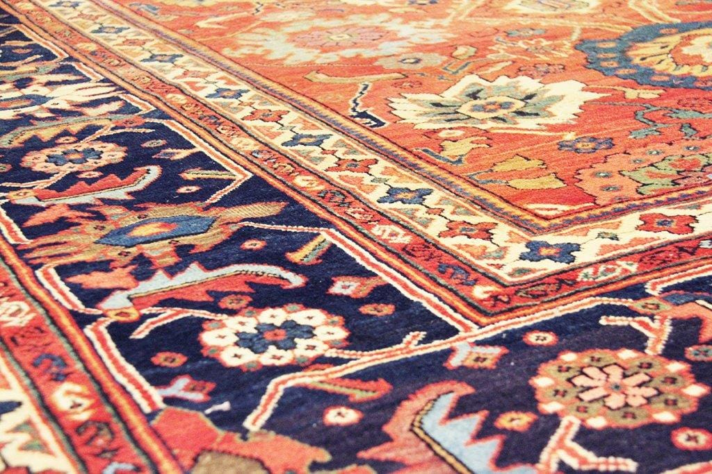 Antique Sultanabad Collection Rust Lamb's Wool Area Rug-12' 8" X 23'11"