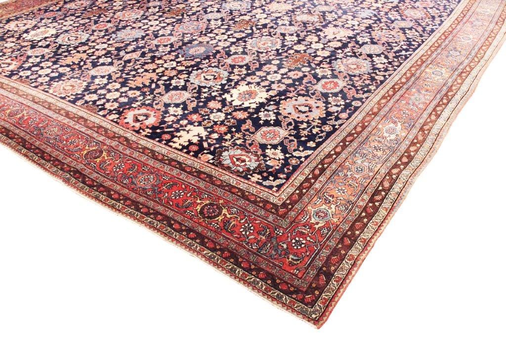 Antique Bidjar Collection Navy Lamb's Wool Area Rug-13' 0" X 17' 7"