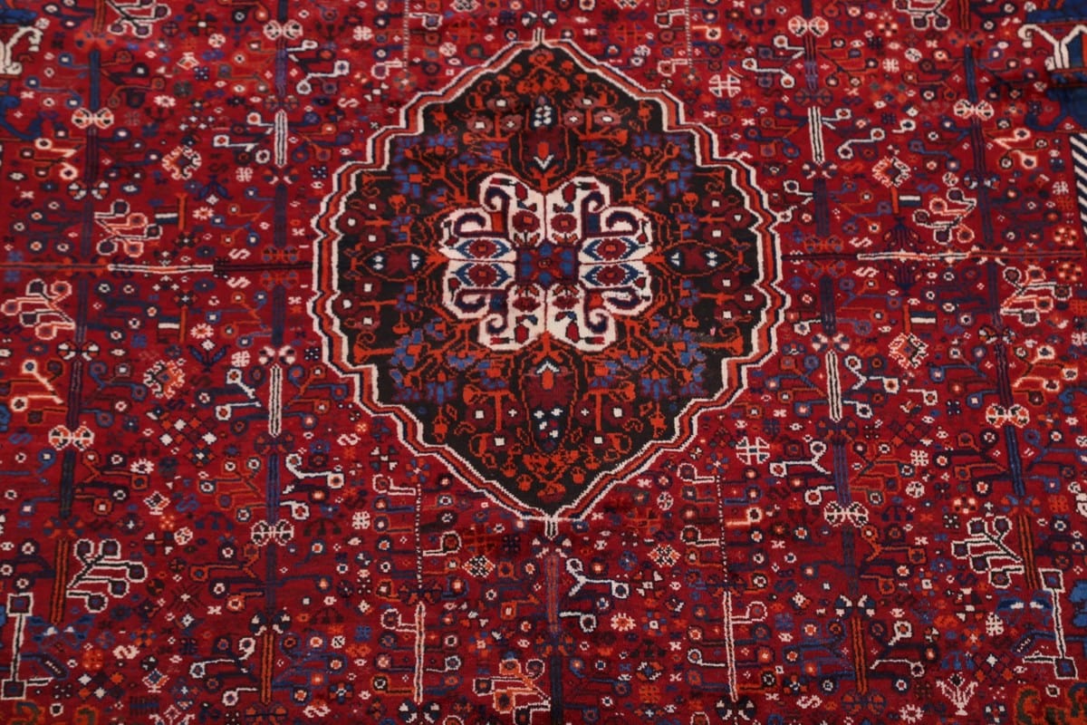 Geometric Tribal Abadeh Shiraz Persian Area Rug 7x10
