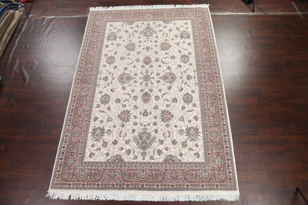 Ivory Isfahan Persian Area Rug 8x12