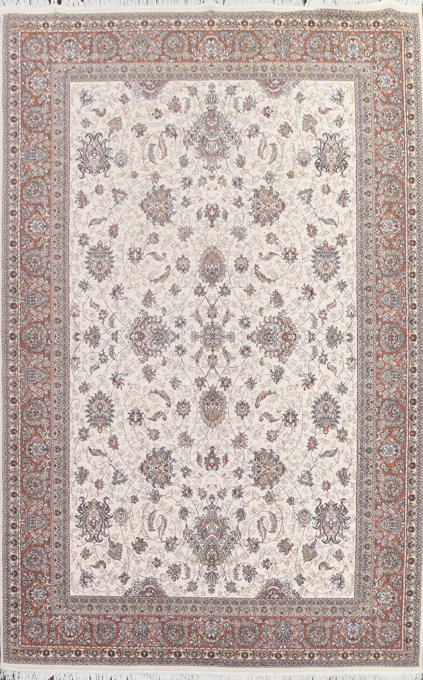 Ivory Isfahan Persian Area Rug 8x12