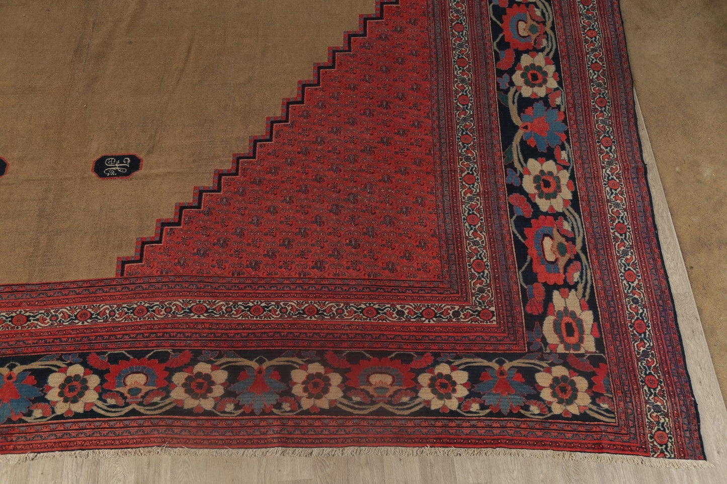 Pre-1900 Antique Dorokhsh Persian Rug Wool 19x24