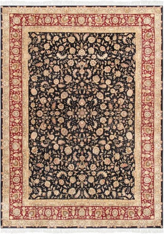 Tabriz Collection Hand-Knotted Silk & Wool Area Rug- 9' 0" X 12' 0"