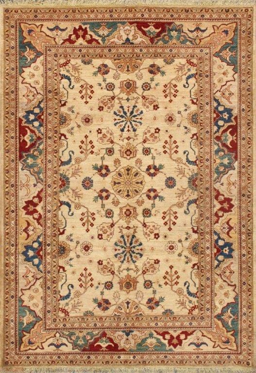 Nomad Art Sultanabad Collection Hand-Knotted Lamb's Wool Area Rug- 6' 3" X 8' 9"