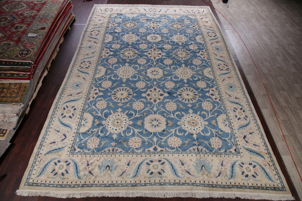 Palace Light Blue Floral Heriz Persian Rug 13x20