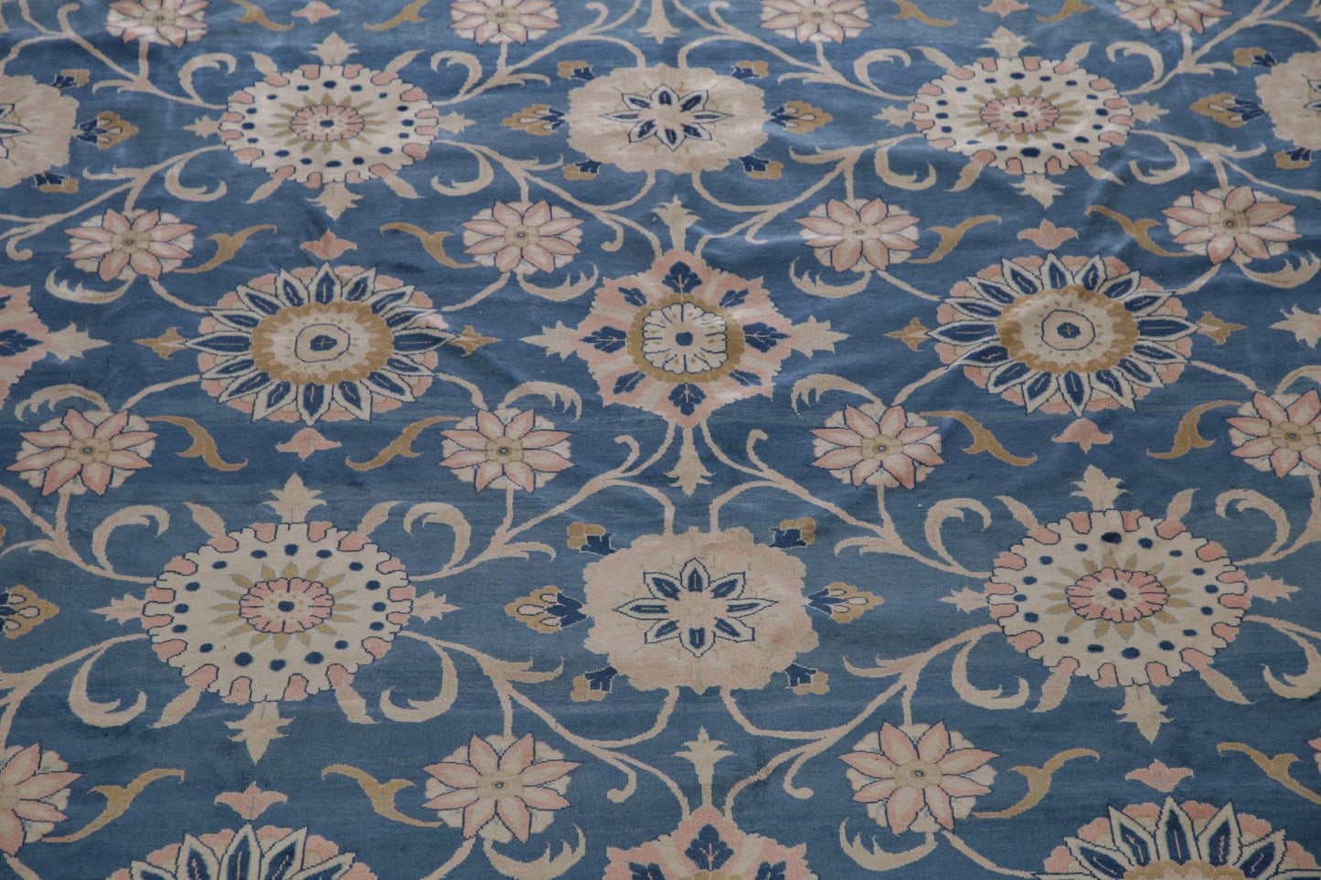 Palace Light Blue Floral Heriz Persian Rug 13x20