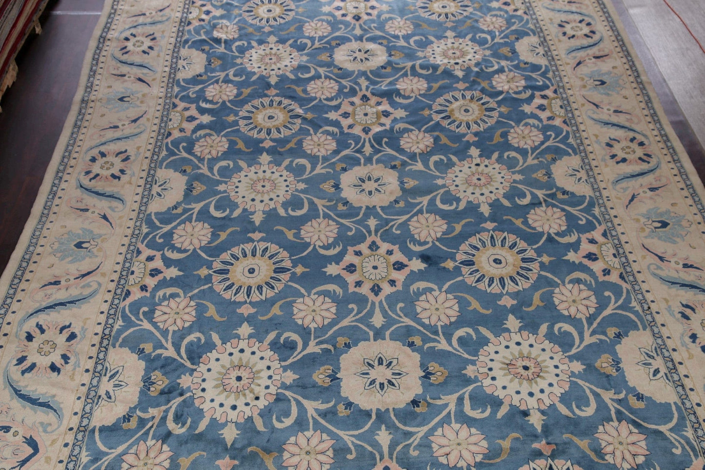 Palace Light Blue Floral Heriz Persian Rug 13x20